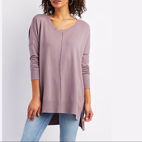 Sweaters - lilac over sized crew neck sweater